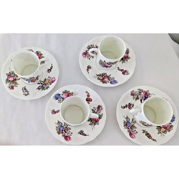 Antique Coalport Sèvres Demitasse Cups & Saucers – Circa 1812 – Set of 4 - Picture 4 of 8
